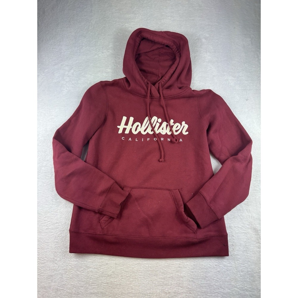 Hollister Burgundy Long Sleeve Pullover Sweater Sweatshirt Hoodie Size Small